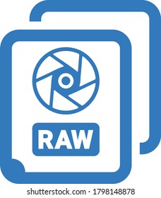 Photo, raw image icon, blue version