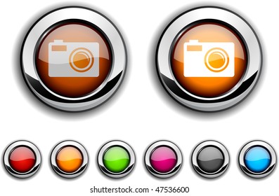 Photo realistic buttons. Vector illustration.
