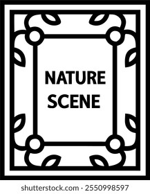 Photo realistic as Classic gold border frame mockup concept as High resolution mockup of a classic gold border frame featuring a vibrant nature scene perfect for luxurious and traditional design theme