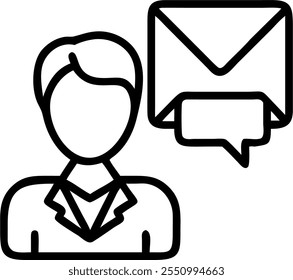 Photo realistic as Consultant with email advice concept as A consultants profile blended with email advice symbolizing guidance and communication through emails. Ideal for business and consulting ads.