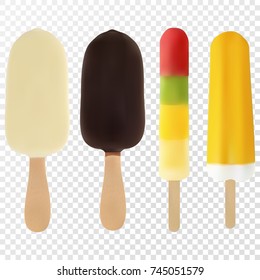 Photo realistic illustration of ice creams. Vector set