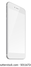 Photo realistic smart phone with blank screen isolated on white background. Vector illustration. EPS10.