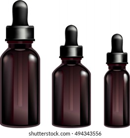 Photo realistic. three different size liquid bottle. vector