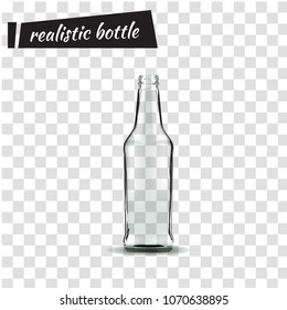 Photo realistic transparent bottles. Vector Illustration. 