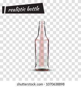 Photo realistic transparent bottles. Vector Illustration. 