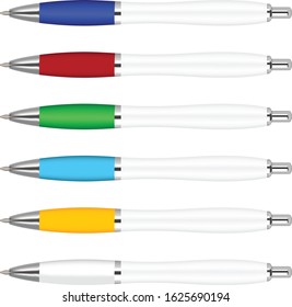 photo realistic vector mock of a set of contour style coloured pens