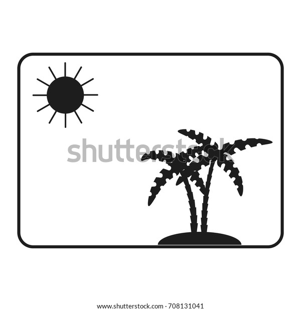 Photo of the resort sign. Vector black icon on\
white background