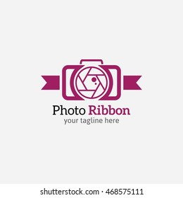 Photo Ribbon Logo Template Design Vector