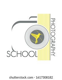 photo school logo. photographer logo