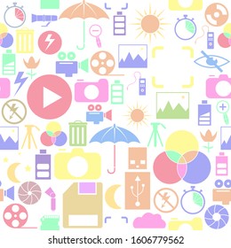 photo seamless pattern background icon.