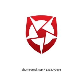 Photo and Shield Logo Template, Icon, Symbol - Vector