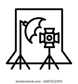 Ilustración vectorial de línea de icono de sesión de fotos