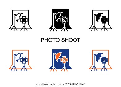 Ícone de fotografia Ilustração de vetor de estilo múltiplo