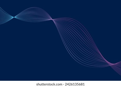 A photo showcasing a blue background with a dynamic wave of lines, creating a mesmerizing visual effect