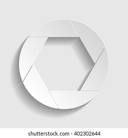 Photo sign. Paper style icon