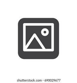 Photo simple icon vector, filled flat sign, solid glyph isolated on white. Symbol, logo illustration. Pixel perfect vector graphics