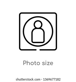 photo size vector line icon. Simple element illustration. photo size outline icon from user interface concept. Can be used for web and mobile
