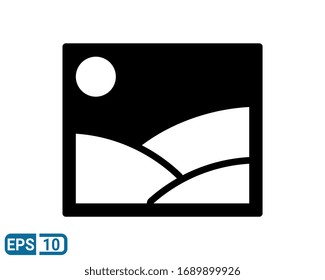 Photo solid style icon. Image symbol. Vector editable. EPS 10