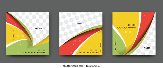 Photo square frame& banner. Vector illustration