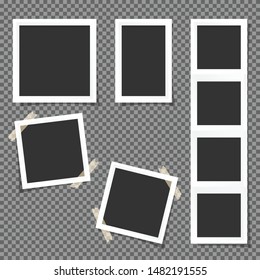 Photo square frames. Photo frames isolated on transparent background.