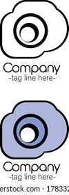 Photo Studio Design Logo Vector Template. Vector Design of Camera Symbol with eyes in the middle. Business Logo Template Concept.