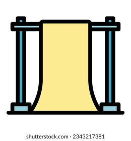 Photo studio design wall icon outline vector. Camera shoot. Video light color flat