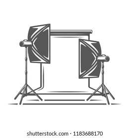 Photo studio element isolated on white background. Vector illustration