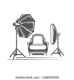 Photo studio element isolated on white background. Vector illustration