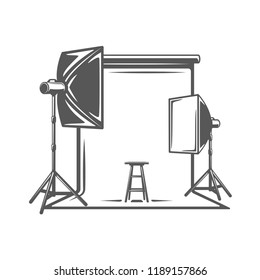 Photo studio element isolated on white background. Vector illustration