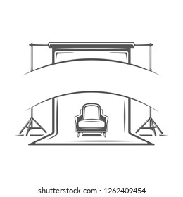 Photo studio element isolated on white background. Vector illustration