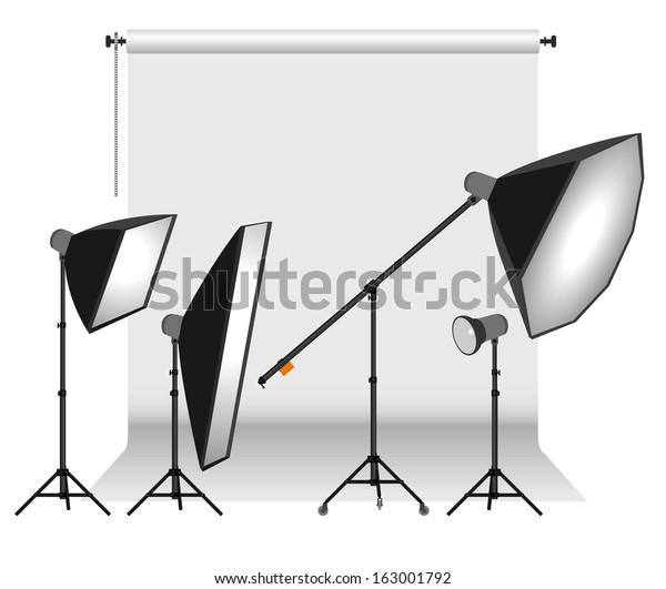 Photo Studio Equipment Vector Illustration Stock Vector (Royalty Free