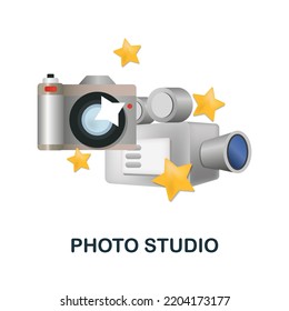 Photo Studio Icon. 3d Illustration From Small Business Collection. Creative Photo Studio 3d Icon For Web Design, Templates, Infographics And More