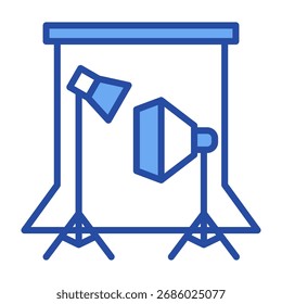 Foto Studio Icon Ilustración vectorial azul