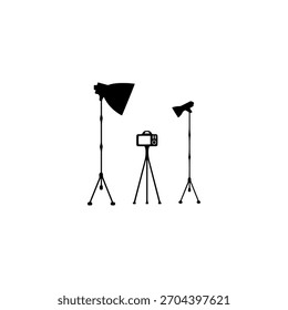 Photo studio icon flat vector design.