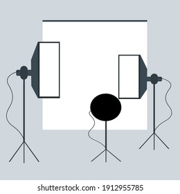 Photo studio, illustration, vector on a white background.