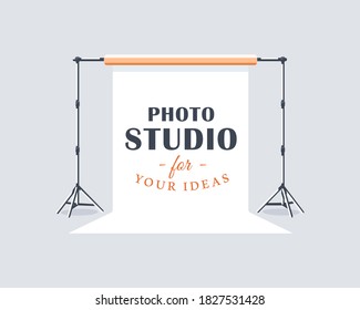 Photo studio label concept. Flat design element. Cartoon stile. Vector illustration