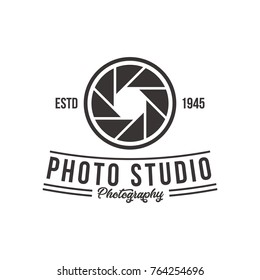 Photo studio labels, badges, logo, emblems, signs, set of retro camera vector templates isolated on white background. Photography branding design elements, business corporate identity templates