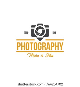 Photo studio labels, badges, logo, emblems, signs, set of retro camera vector templates isolated on white background. Photography branding design elements, business corporate identity templates