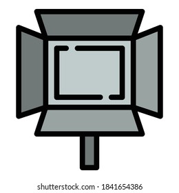Photo studio light icon. Outline photo studio light vector icon for web design isolated on white background