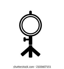 photo studio light and tripod icon.black and white stripes.Isolated vector illustration on a white background.