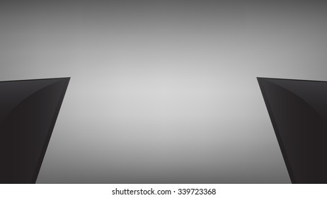 Photo studio lights with grey background vector template.