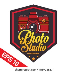 Photo studio logo design template.