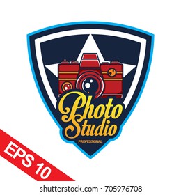 Photo studio logo design template