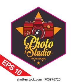 Photo studio logo design template