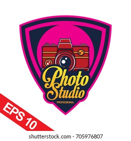 Photo studio logo design template