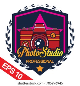 Photo studio logo design template