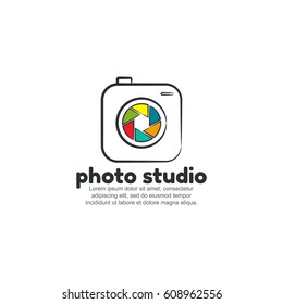 Photo studio logo design vector template