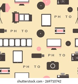 Photo studio logo. Hipster style. Photography vintage badges and icons. Modern mass media icons. Photo labels