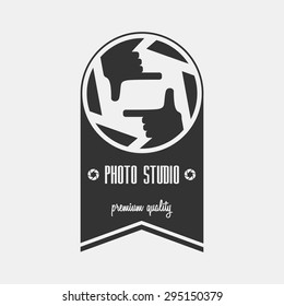 photo studio logo template. Can be used for background on business cards or poster, design element, print on textiles etc.