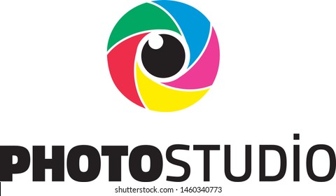 photo studio logo vector icon